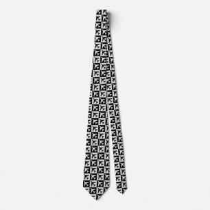 Geometric Black White Aviation Jets Airplane Tie