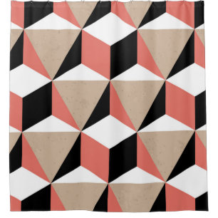 Geometric black white coral pattern.