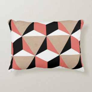 Geometric black white coral pattern. accent pillow