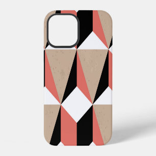 Geometric black white coral pattern. iPhone 12 case