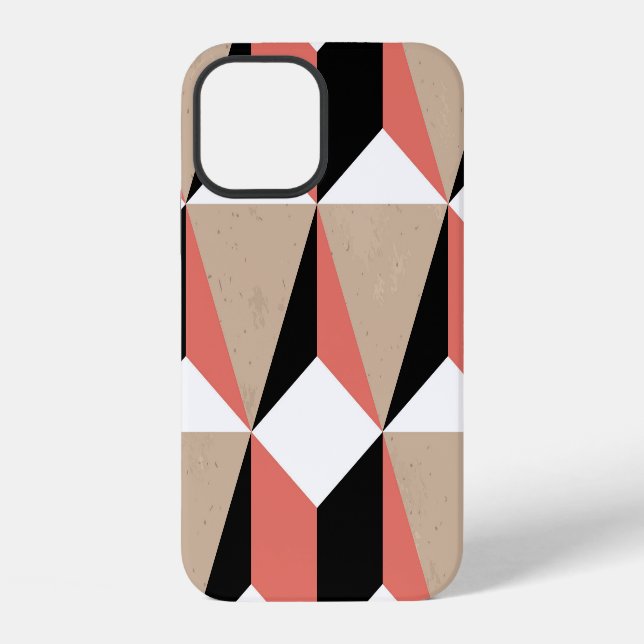 Geometric black white coral pattern. iPhone case (Back)
