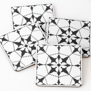 Geometric Black White Pattern Decorative Tile