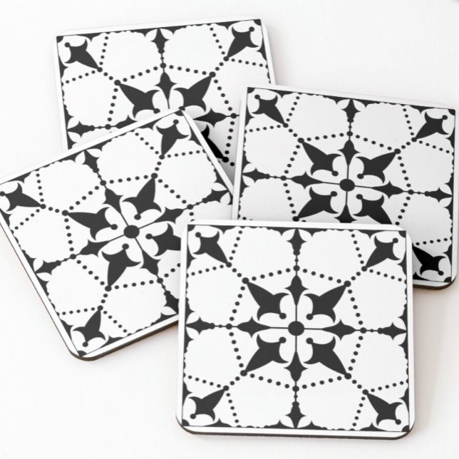 Geometric Black White Pattern Decorative  Tile (Creator Uploaded)
