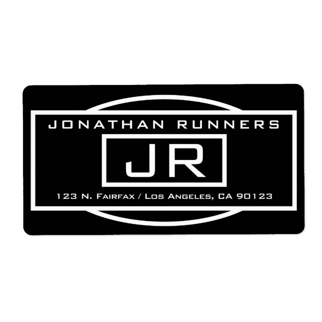 Geometric Black & White Return Address (Front)