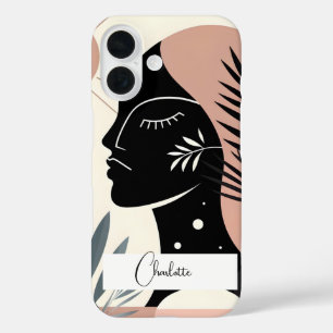 Geometric Black Woman iPhone 16 Case