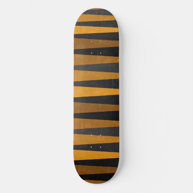 Geometric Black Yellow Skateboard (Front)