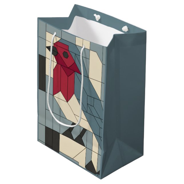 Geometric Block Robin Gift Bag (Front Angled)