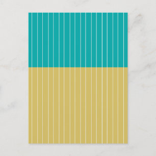 Geometric Blocks and Lines Yellow Blue Holiday Postcard