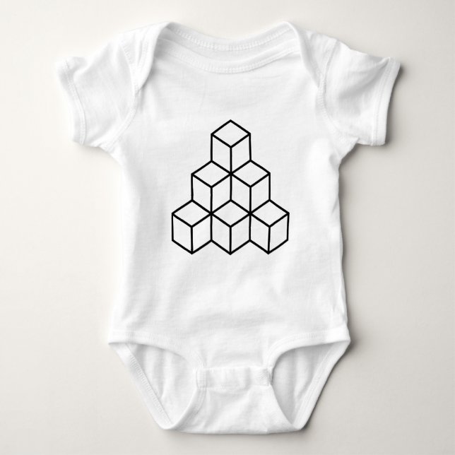 Geometric Blocks - Black Baby Bodysuit (Front)
