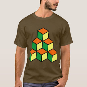 Geometric Blocks - Green Orange and Yellow T-Shirt