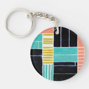 Geometric Blocks Keychain