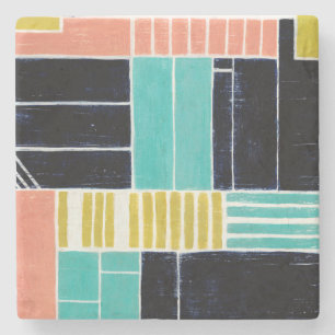 Geometric Blocks Stone Coaster