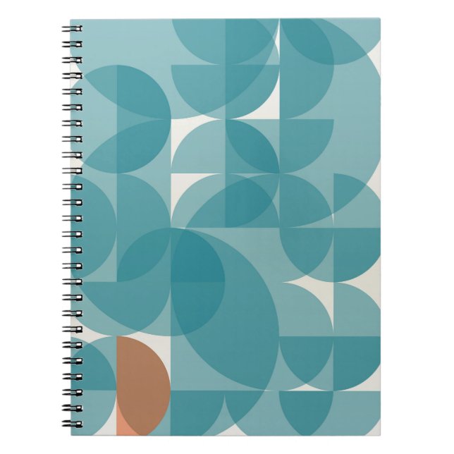 Geometric Blue Abstract Notebook (Front)