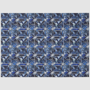 Geometric Blue Art Deco Tissue Paper