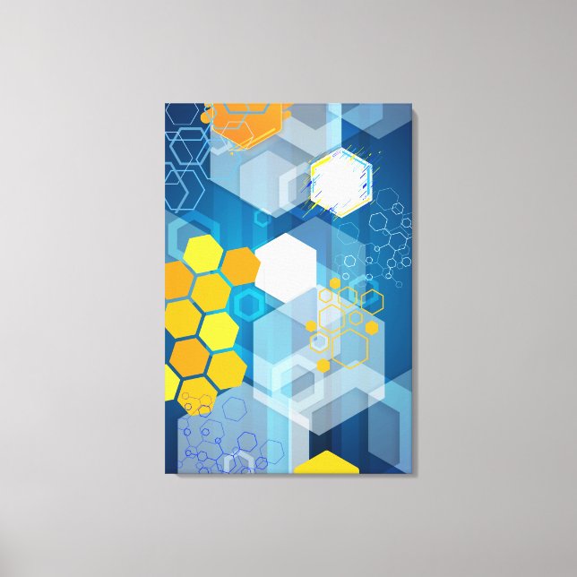 GEOMETRIC BLUE CANVAS PRINT (Front)