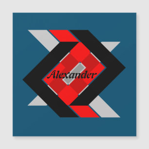 Geometric blue grey red black personalized simply