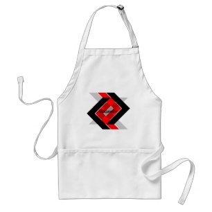 Geometric blue grey red black personalized simply standard apron