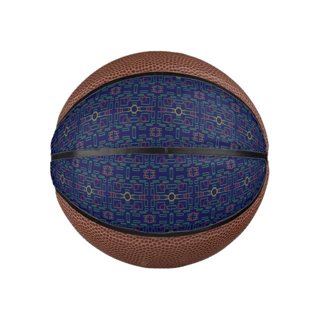 Geometric Blue Mini Basketball (Front)
