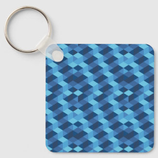Geometric Blue Pattern Keychain