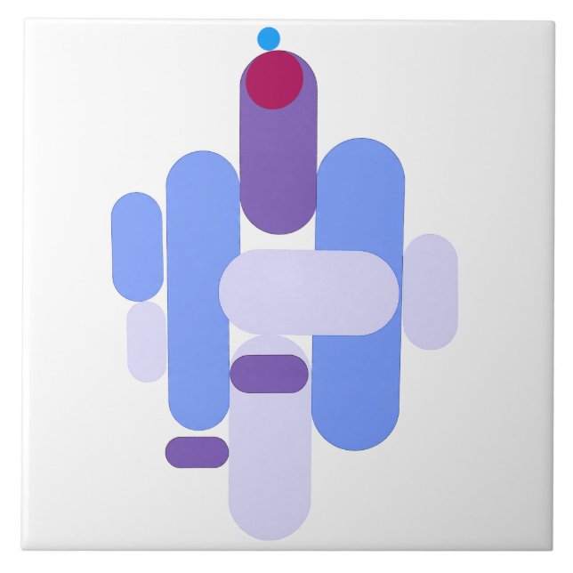 GeoMetric Blue Pattern Tile (Front)