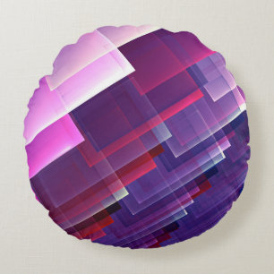 Geometric Blue Round Pillow