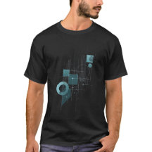 Geometric Blueprint - Abstract Tech T-Shirt