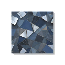 Geometric Blues Abstract Tile Mosaic