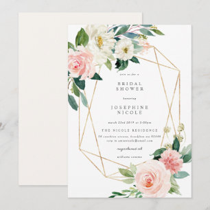 Geometric Blush Bridal Shower Invitation