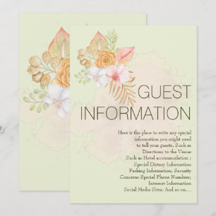 Geometric Boho Floral Special Wedding Information Invitation