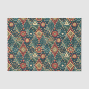 Geometric Boho Mandala Triangle Design Pattern Art Tissue Paper