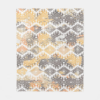 Geometric Boho Tribal: Distressed Pattern. Fleece Blanket