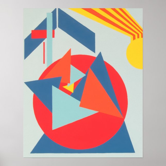 Geometric Bold Yellow Sunburst Art Print (Front)