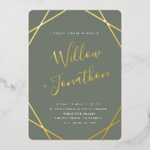 Geometric Border Foil Invitation