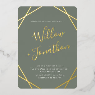 Geometric Border Foil Invitation