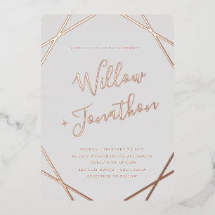 Geometric Border Foil Invitation