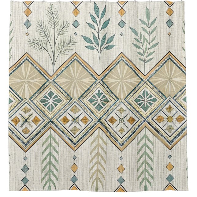 Geometric Botanical Folk Art Seamless Pattern (Front)