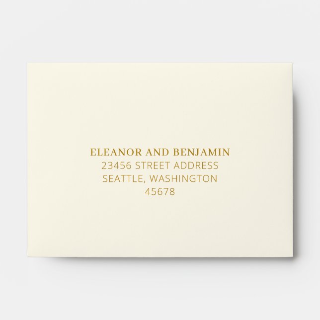 Geometric Botanical Return Address Wedding RSVP  Envelope (Front)