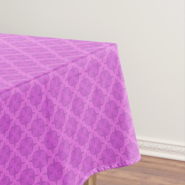 Geometric bright lilac art deco tablecloth (In Situ)