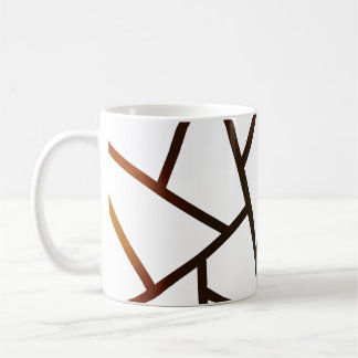 geometric brown and black  lines  pattern mug