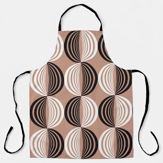 Geometric Brown Circles Seamless Design Apron (Front)