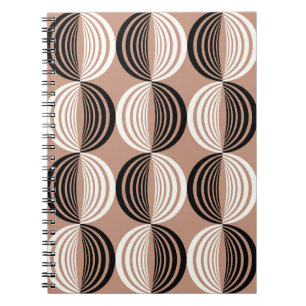 Geometric Brown Circles Seamless Design Notebook