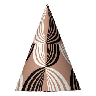 Geometric Brown Circles Seamless Design Party Hat