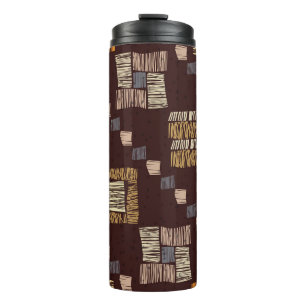 Geometric Brown Ethnic Tribal Background Thermal Tumbler