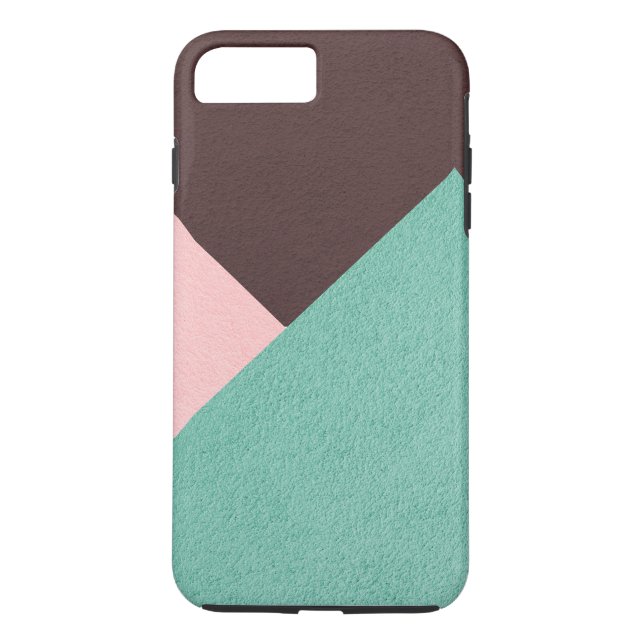 Geometric Brown Green & Pink Personalized Case-Mate iPhone Case (Back)