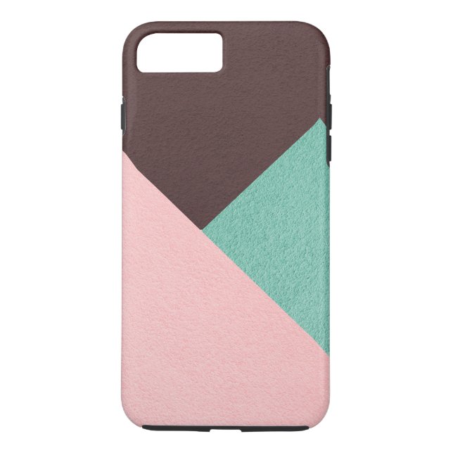 Geometric Brown Green & Pink Personalized Case-Mate iPhone Case (Back)