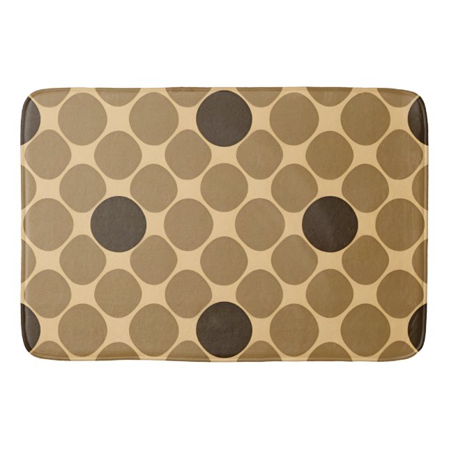 Geometric Brown Pattern with Circles Bath Mat (Front)