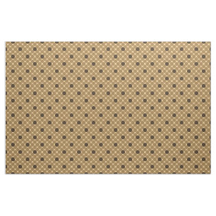 Geometric Brown Pattern with Circles Fabric