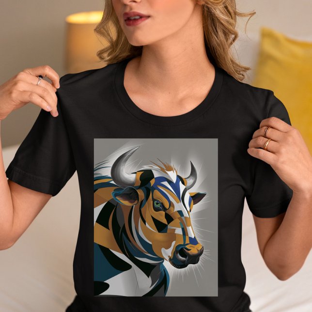Geometric Bull Art  Tri-Blend Shirt (Creator Uploaded)