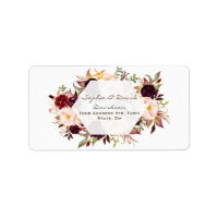 Geometric Burgundy Marsala Floral Wedding