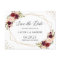 Geometric Burgundy Red Floral Save the Date